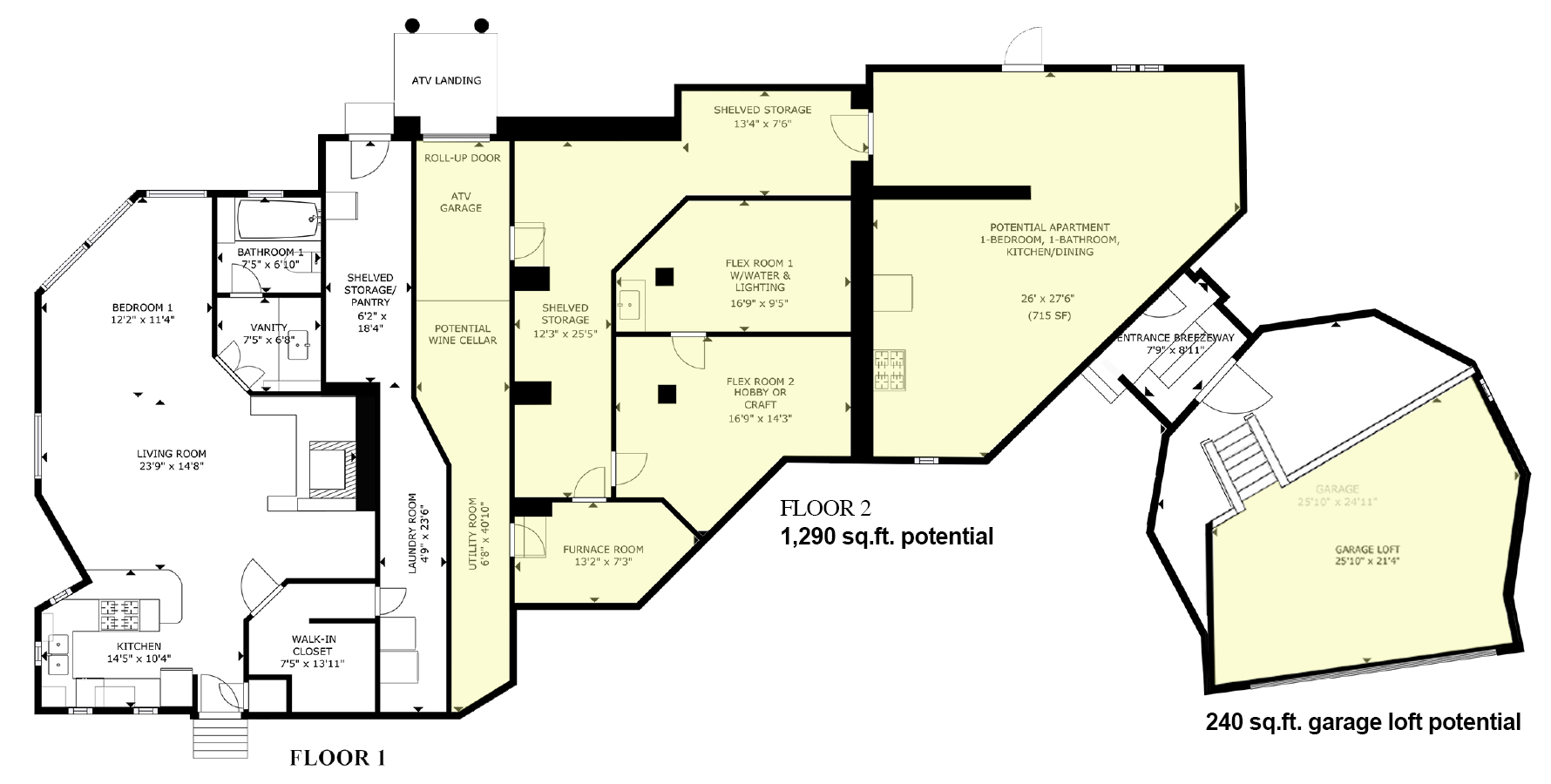 Heavenly Retreat - Potential 1290 + 240 sq ft Buildout Plans